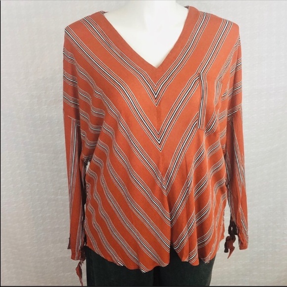 Love riche striped dolman top rust - Picture 2 of 6